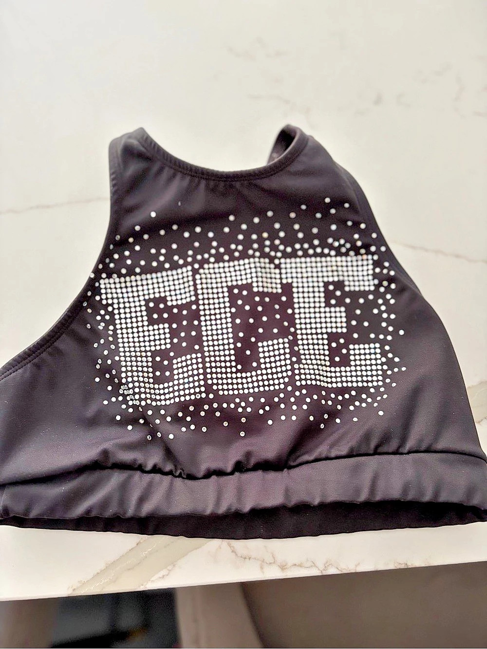 East Celebrity Elite Black & White Embellished Crop Top size small